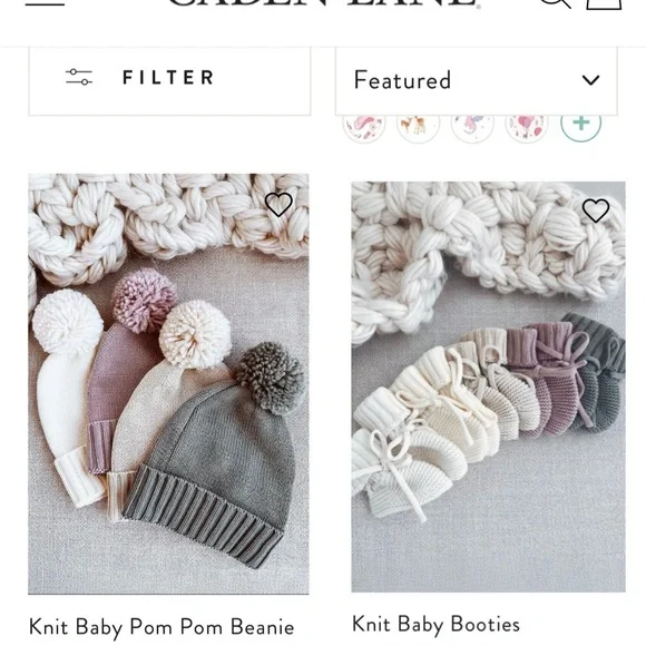 Caden Lane Smoke Knit Baby Hat and Booties - Picture 2 of 4